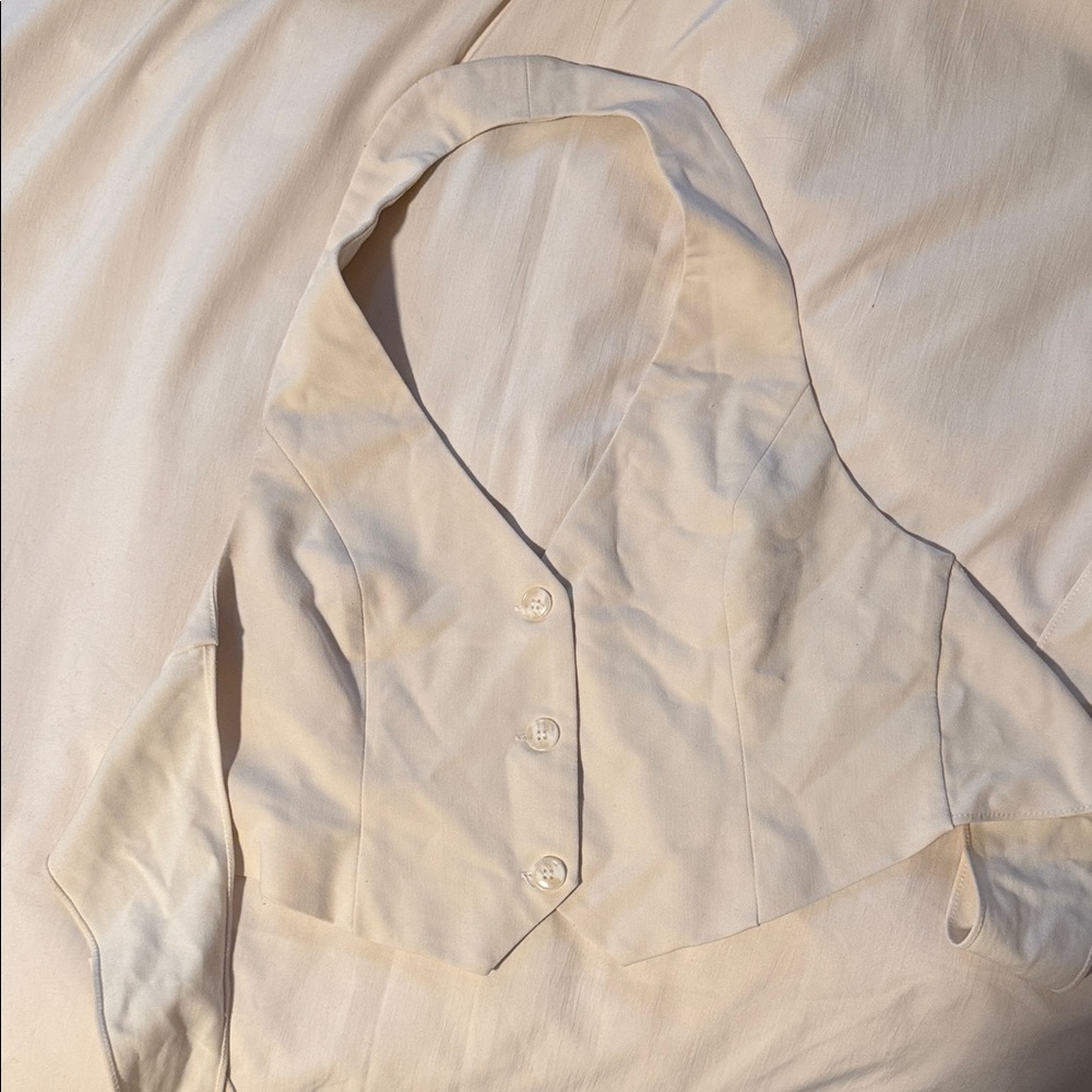 Cream Button-Up Vest
